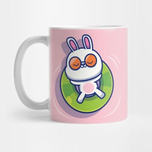 Cute Rabbit Relax With Swim Ring Mug